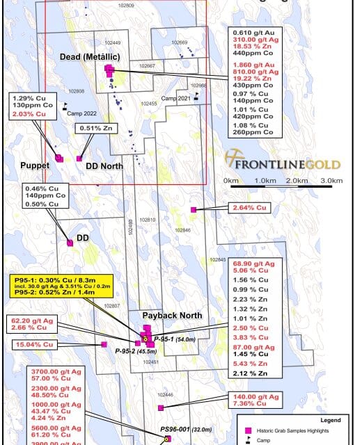 Frontline Receives High-Grade Assays from 2022 Field Program Rock Samples on its Epworth Property, Nunavut, and Extends Main Mineralized Rock Trend