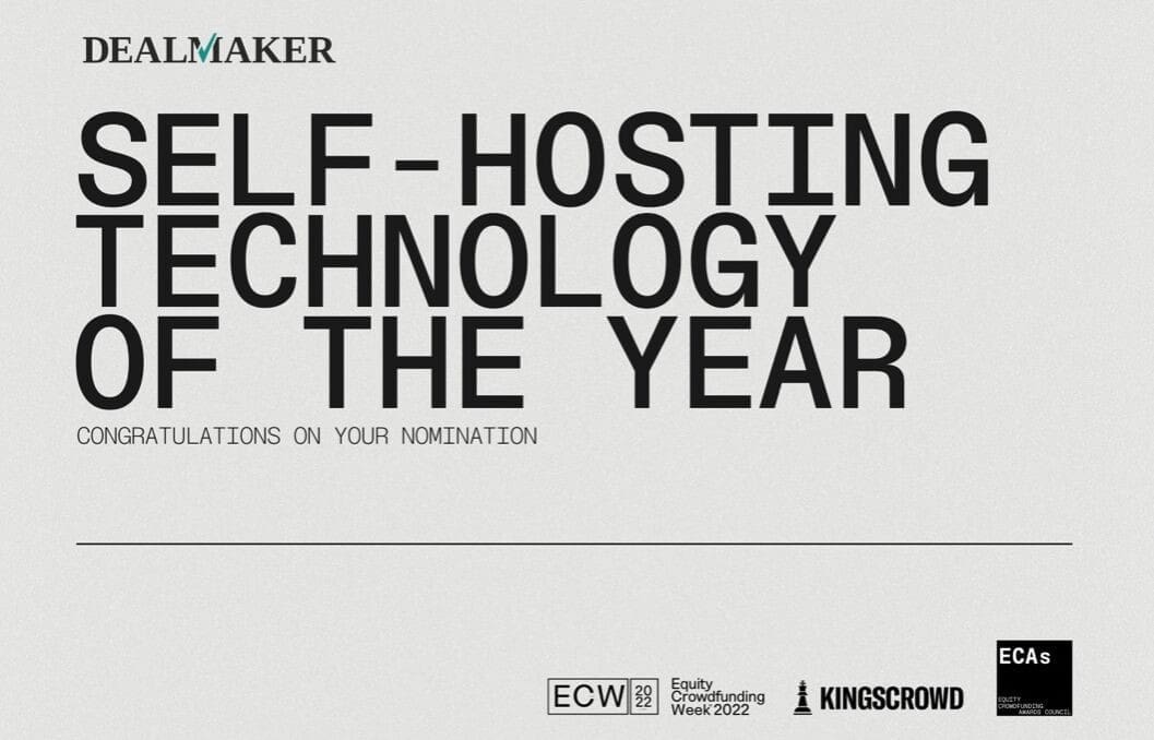 DealMaker nominated for Equity Crowdfunding Technology of the Year Award