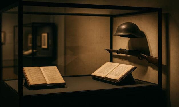 Every bookshelf and museum exhibit tells a story. Just not always the truth