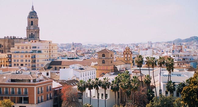 Overview of the city of Malaga when hiking in the mountains