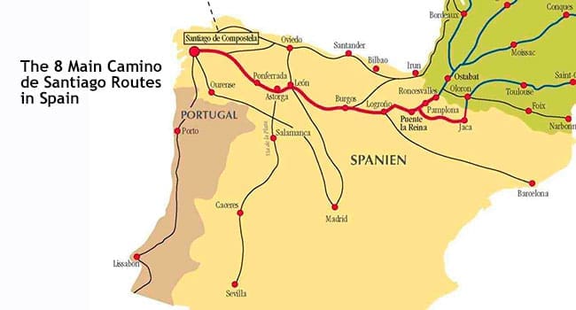 Camino de Santiago routes