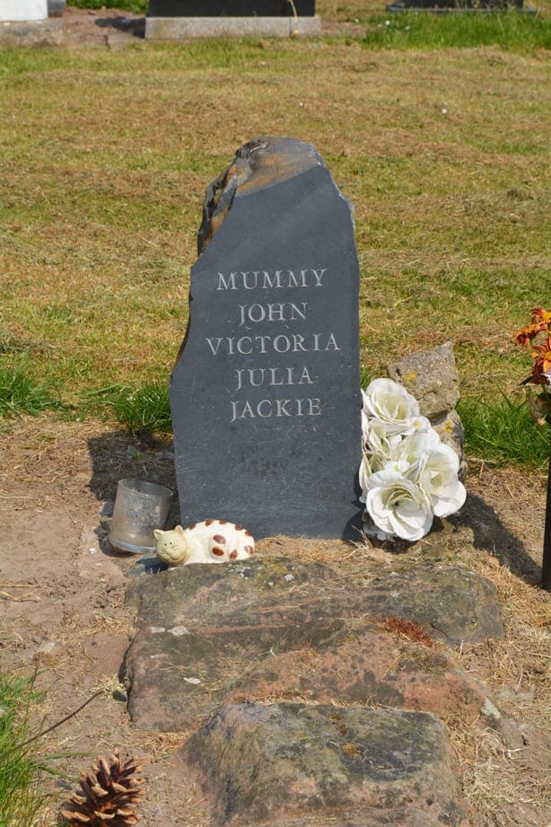 John's mother's headstone