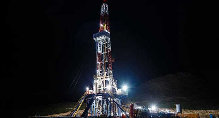 oil rig night