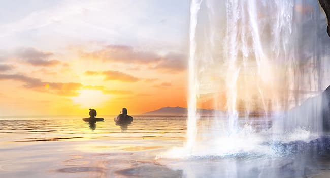 LagoonWaterfall2100x14002acaea9749b14a358e3690f00f205681 Troy Media mountain lake lodge escape
