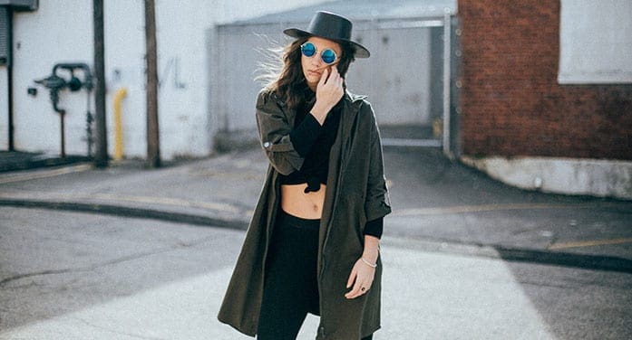 fashion model design hat sunglasses