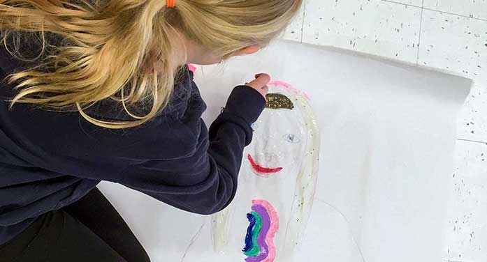 art child painting girl kid school