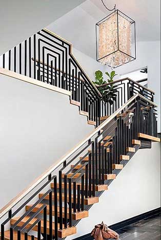 Art Deco Staircase Ideas, Hunker, via Pinterest