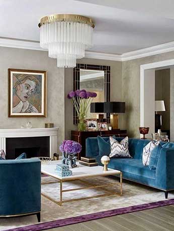 Beautiful Art Deco Teal Living Room décor, Your Space Furniture, via Pinterest