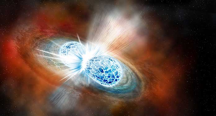 Artist's conception neutron stars merging space universe science