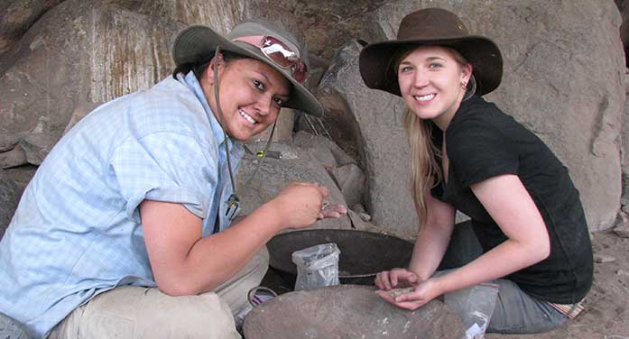 AnthropologistsElizabethSawchukrightandJenniferMiller697 Troy Media Anthropologists Elizabeth Sawchuk right and Jennifer Miller