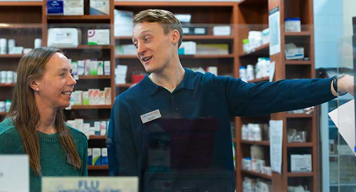 Pharmacy-owner-Alma-Steyn-and-U-of-A-graduate-Preston-Eshenko-697 • Troy Media Pharmacy owner Alma Steyn and U of A graduate Preston Eshenko