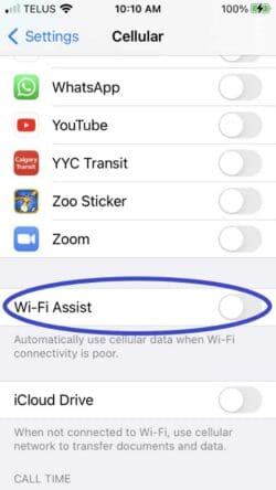 Use Wi Fi Assist