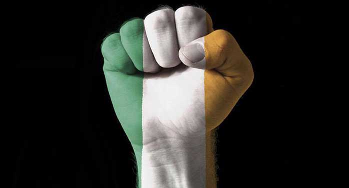 Irish flag Ireland fist strength