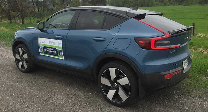 The stylish, all-electric Volvo C40 Recharge