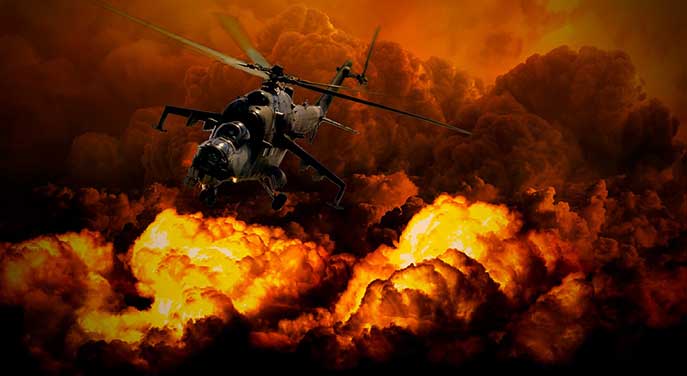 Helicoptor military bomb