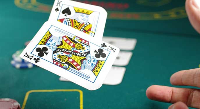Playing cards at casino poker