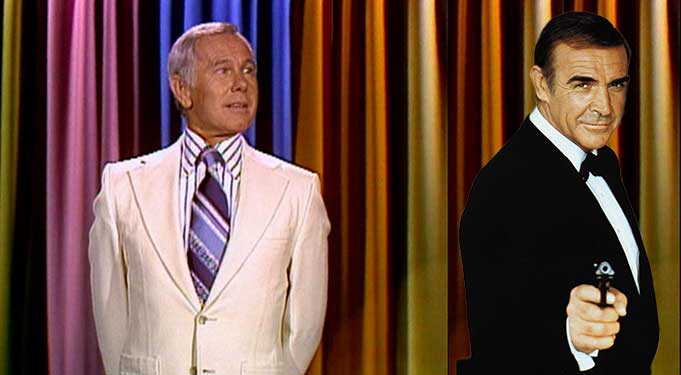 Sean Connery as Bond and Johnny Carson