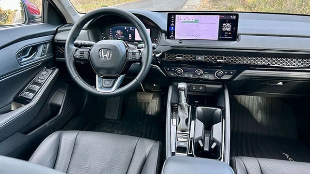 2024-Honda-Accord-interior • Troy Media The interior of the 2024 Honda Accord is dressed with a chrome grillwork that stretches right across the dashboard.
