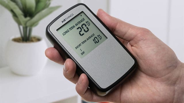 The Airthings Corentium Home Digital Radon Detector delivers accurate radon monitoring and quick results