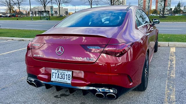 Mercedes-Benz-AMG-CLA-45-S-rear • Troy Media Discover the Mercedes-Benz AMG CLA 45 S