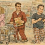 Why are shoppers wearing pajamas to the grocery store?