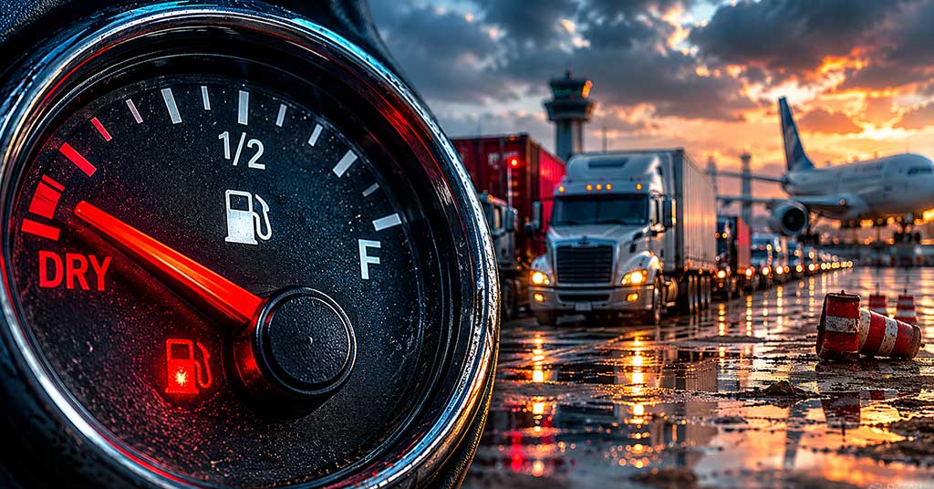 As the Strait of Hormuz blockade chokes global oil energy markets, plunging emergency reserves threaten to freeze critical transportation systems