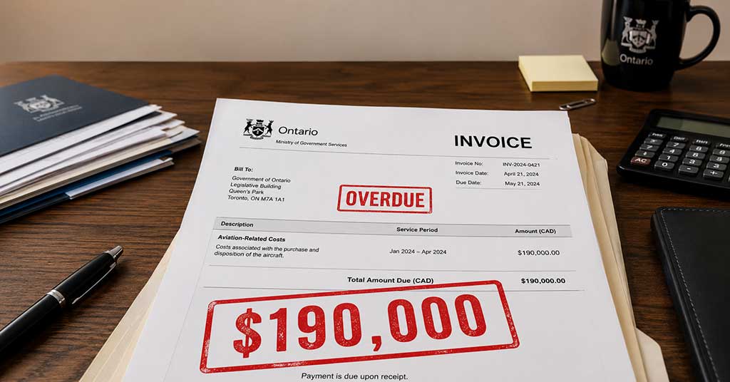 Ontario taxpayers are stuck with a 0,000 cost for a private jet purchase. Premier Ford should repay this expense to settle the controversy now