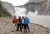 Feehans and Kudlaceks share a roaring moment below Virginia Falls